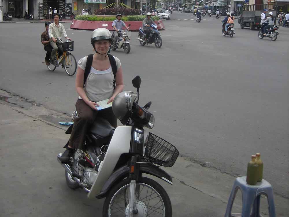 Stacy on the scooter